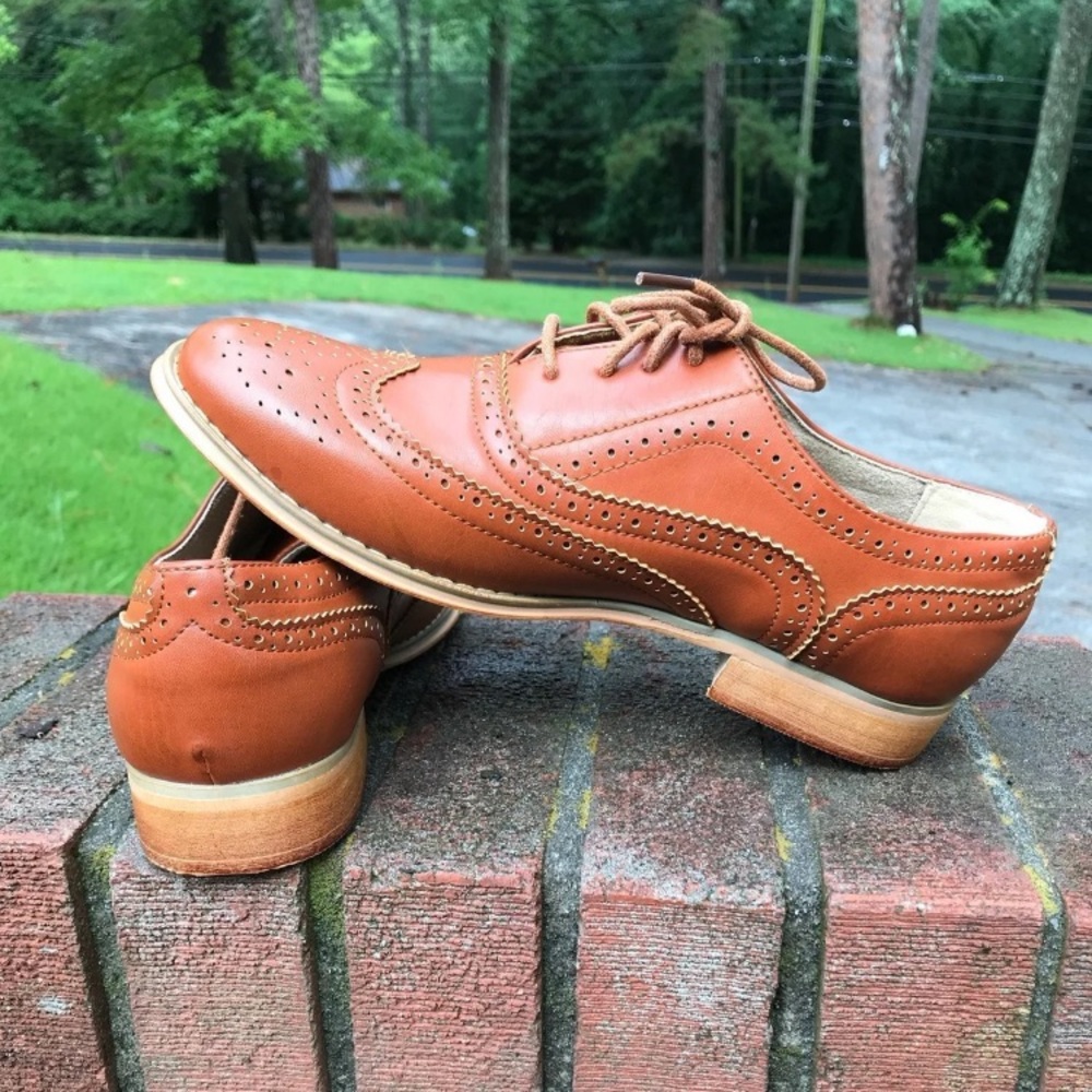 Men’s dress shoes 8 1/2 size -Brown by wanted - Picture 3 of 12
